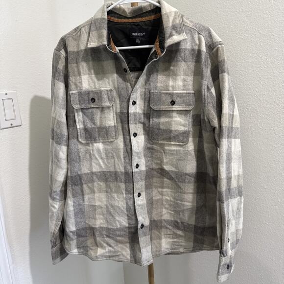 Jeremiah American Legacy Button Down Mens M White Grey Plaid Outdoorsman - Picture 1 of 4